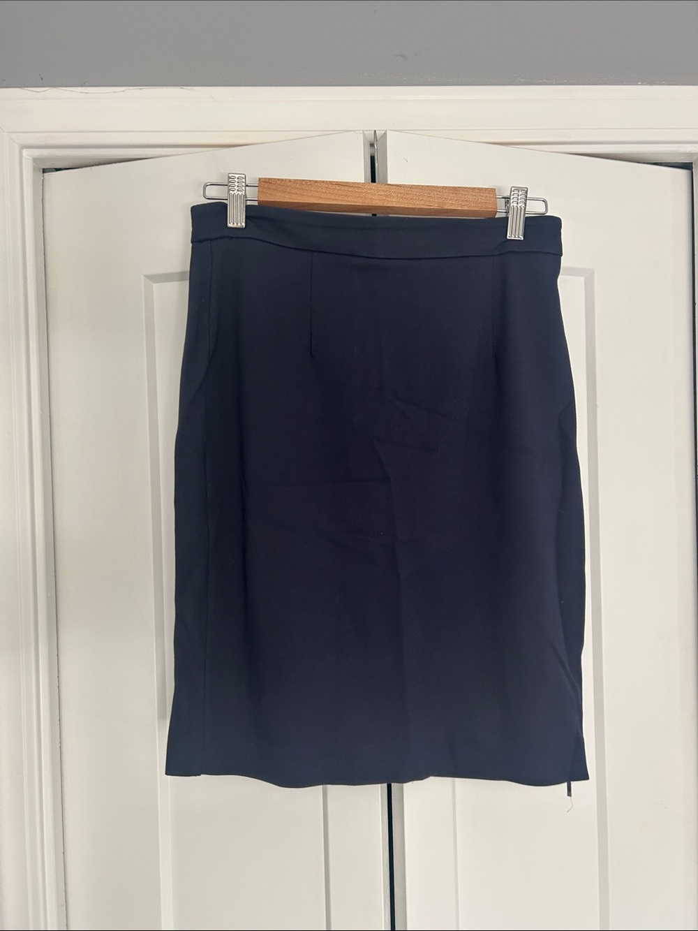 Halogen Navy Pencil Skirt with Clean Waistband